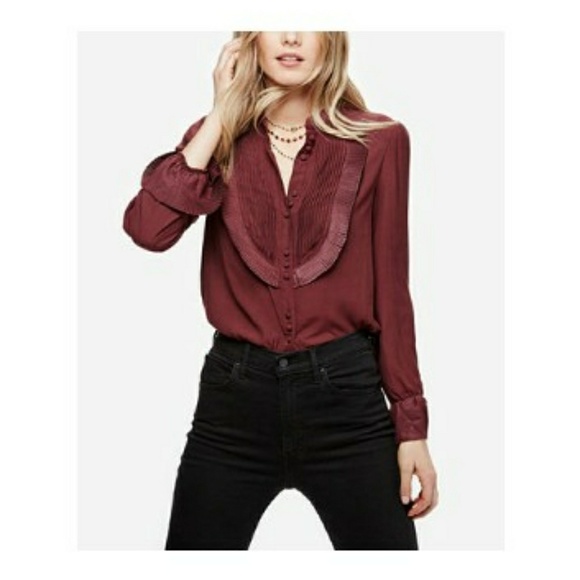 Free People Tops - Free People All Shook Up Blouse Burgundy Wine